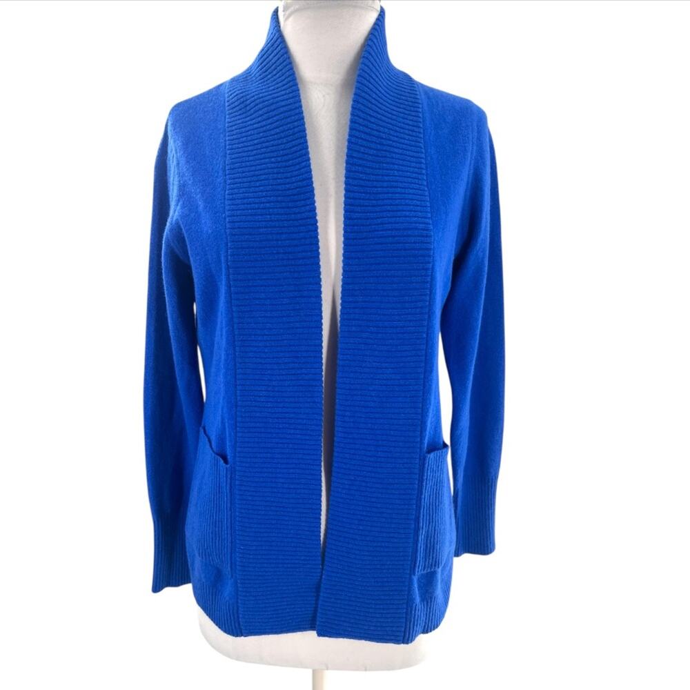 Nina McLemore cashmere blue open cardigan sweater sz petite or XS